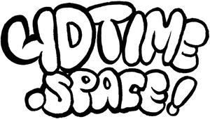 In giant cartoony bubble letters, it reads 4dtime.space!Picture